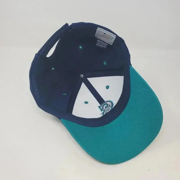 Seattle Mariners Spell Out Baseball Hat Cap Vintage Embroidered Hook and Loop - Picture 6 of 9